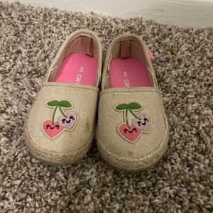 Cherry tan flats slip on wide